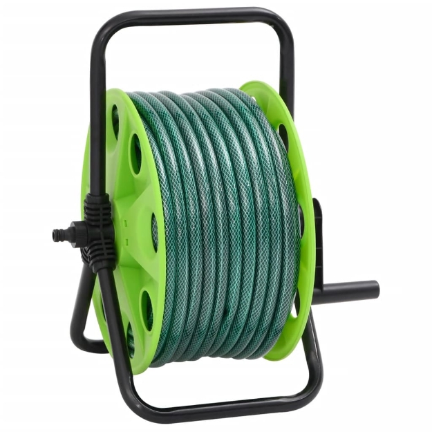 Avvolgitubo Autonomo Verde con Set Raccordi Tubo 0,75" 20 m PVC