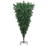 Albero di Natale Artificiale Capovolto con Supporto Verde 210 cm PVC