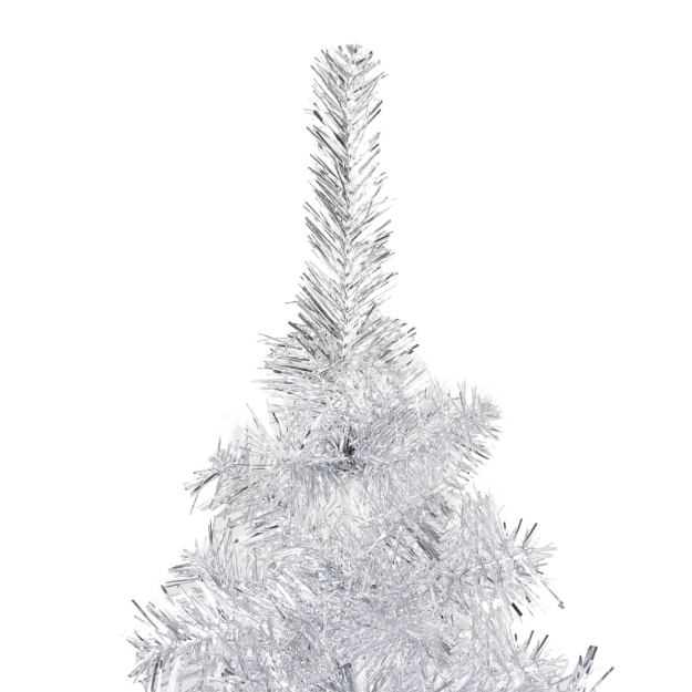 Albero di Natale Preilluminato con Palline Argento 180 cm PET