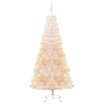 Albero di Natale Artificiale Punte Iridescenti Bianco 180cm PVC