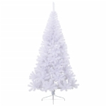 Albero di Natale Artificiale Metà con Supporto Bianco 210cm PVC