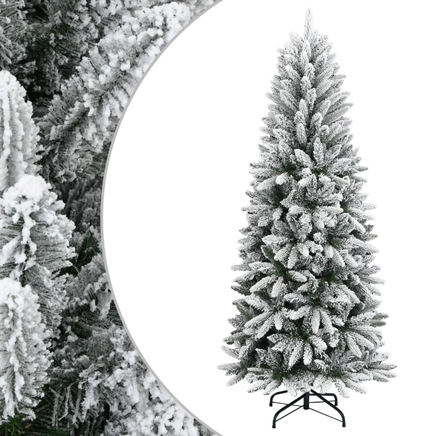 Albero di Natale Artificiale con Neve Floccata 150 cm PVC e PE