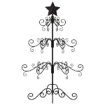 Albero di Natale Decorativo in Metallo Nero 90 cm