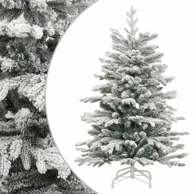 Albero Natale Artificiale Incernierato con Neve Fioccata 210 cm