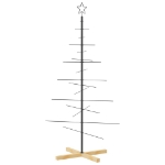 Albero di Natale in Metallo con Base in Legno Nero 150 cm