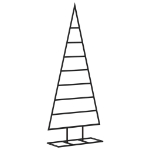 Albero di Natale Decorativo in Metallo Nero 125 cm