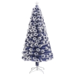 Albero Natale Preilluminato Bianco e Blu 120 cm in Fibra Ottica