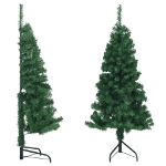 Albero di Natale Artificiale ad Angolo con Supporto Verde 150 cm PVC