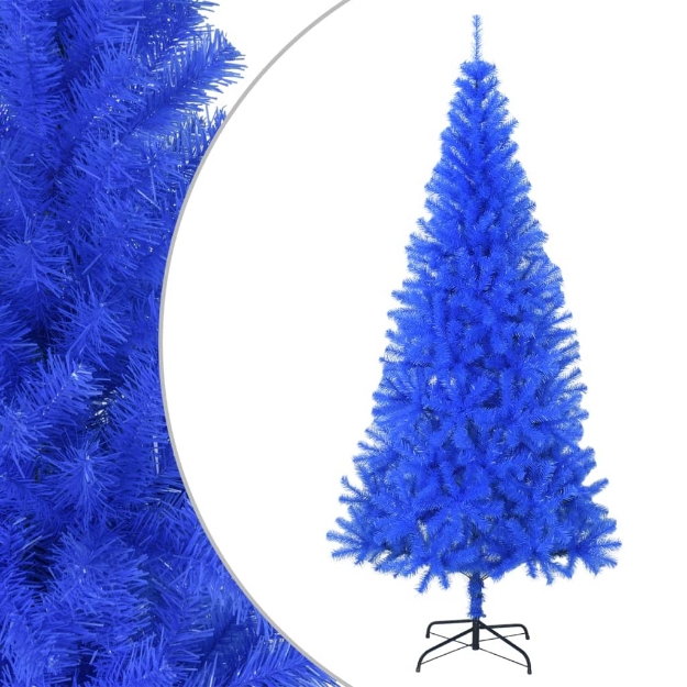 Albero di Natale Artificiale con Base Blu 240 cm PVC