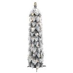 Albero di Natale Artificiale con 45 LED e Neve Floccata 90 cm