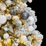 Albero Natale Incernierato con 150 LED e Palline 150 cm