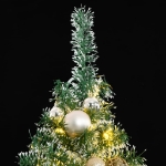 Albero di Natale Artificiale con 300 LED Palline e Neve 210 cm