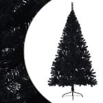 Albero di Natale Artificiale a Metà con Base Nero 180 cm PVC