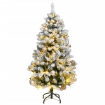 Albero Natale Incernierato con 150 LED e Palline 120 cm