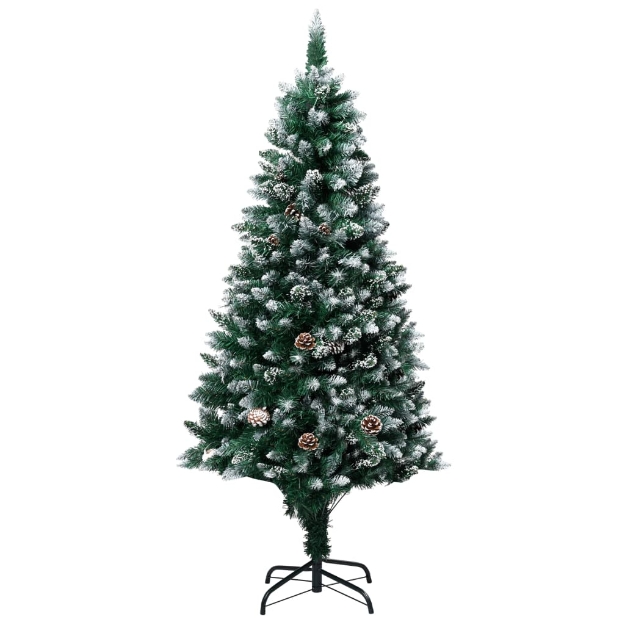 Albero di Natale Artificiale con Pigne e Neve Bianca 180 cm