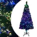 Albero di Natale con Supporto Verde 180 cm in Fibra Ottica