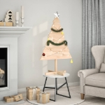 Albero di Natale Decorativo in Legno 110 cm in Legno Massello