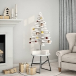 Albero di Natale Decorativo Bianco 100 cm in Legno di Pino