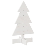 Albero di Natale Decorativo Bianco 60 cm Legno Massello di Pino