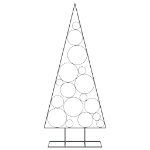 Albero di Natale Decorativo in Metallo Nero 180 cm