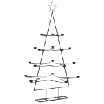 Albero di Natale Decorativo in Metallo Nero 140 cm