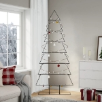 Albero di Natale Decorativo in Metallo Nero 210 cm