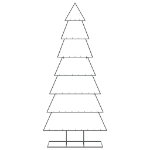 Albero di Natale Decorativo in Metallo Nero 210 cm