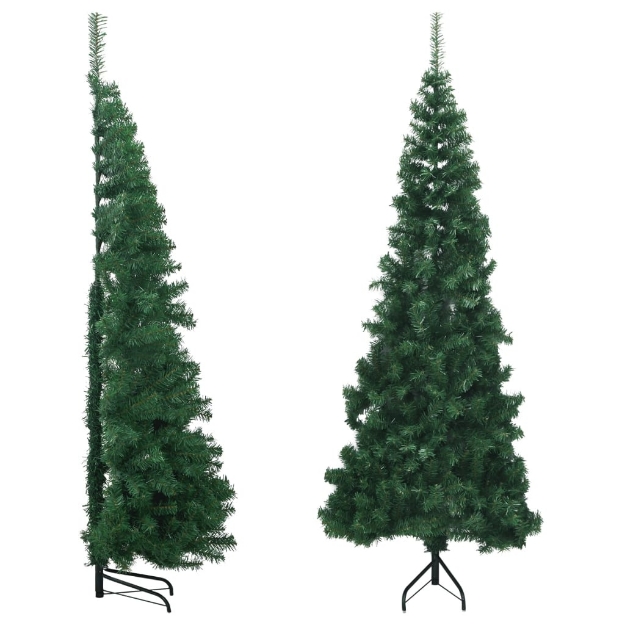 Albero di Natale Artificiale ad Angolo con Supporto Verde 180 cm PVC