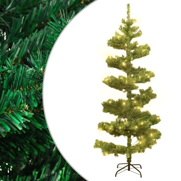 Albero di Natale Preilluminato con Vaso Verde 180 cm in PVC