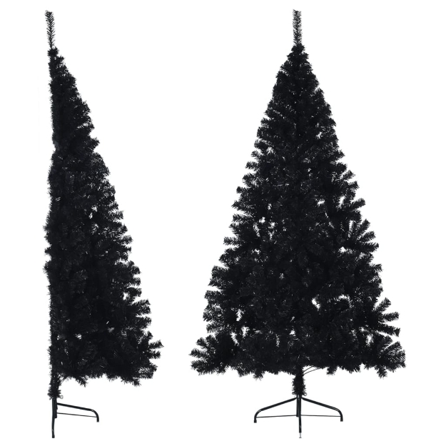 Albero di Natale Artificiale a Metà con Base Nero 240 cm PVC