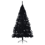 Albero di Natale Artificiale a Metà con Base Nero 240 cm PVC