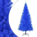 Albero di Natale Artificiale Sottile con Base Blu 210 cm PVC