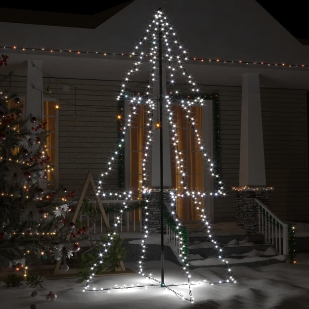 Albero di Natale a Cono 300 LED per Interni Esterni 120x220 cm