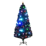 Albero di Natale Preilluminato con Supporto 180 cm Fibra Ottica