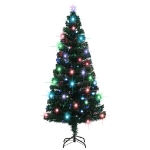 Albero di Natale Preilluminato con Supporto 180 cm Fibra Ottica