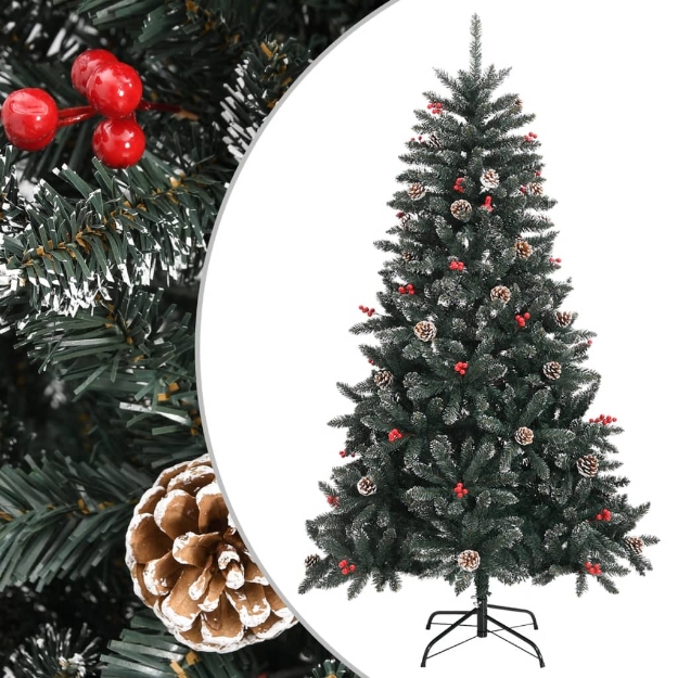 Albero di Natale Artificiale con Base Verde 150 cm PVC