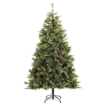 Albero di Natale Artificiale Incernierato con Pigne 210 cm