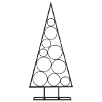 Albero di Natale Decorativo in Metallo Nero 90 cm