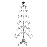 Albero di Natale Decorativo in Metallo Nero 180 cm