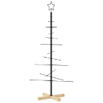 Albero di Natale in Metallo con Base in Legno Nero 120 cm