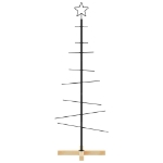 Albero di Natale in Metallo con Base in Legno Nero 120 cm