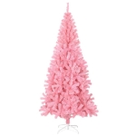 Albero di Natale Artificiale Sottile con Base Rosa 210 cm PVC