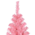 Albero di Natale Artificiale Sottile con Base Rosa 210 cm PVC