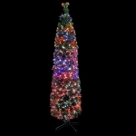 Albero Natale Artificiale Sottile Supporto 210 cm Fibra Ottica