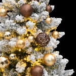 Albero Natale Incernierato con 150 LED e Palline 150 cm