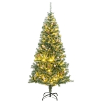 Albero di Natale Artificiale con 300 LED Palline e Neve 180 cm