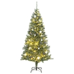 Albero di Natale Artificiale con 300 LED Palline e Neve 210 cm