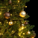 Albero Natale Incernierato con 150 LED e Palline 150 cm