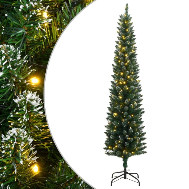 Albero di Natale Artificiale Sottile con 150 LED 120 cm