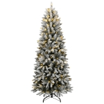 Albero di Natale Artificiale con 150 LED e Neve Fioccata 150 cm